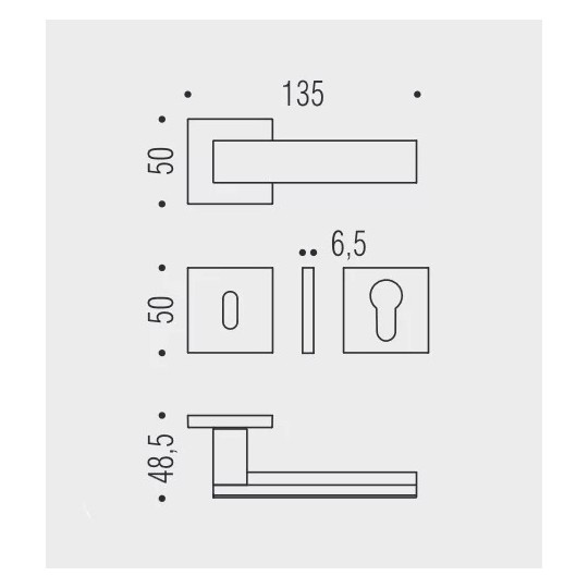 Klamka Alba CR/NM - chrom/ czarny mat Colombo